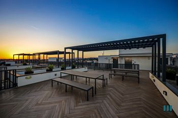 Rooftop deck with entertainment area